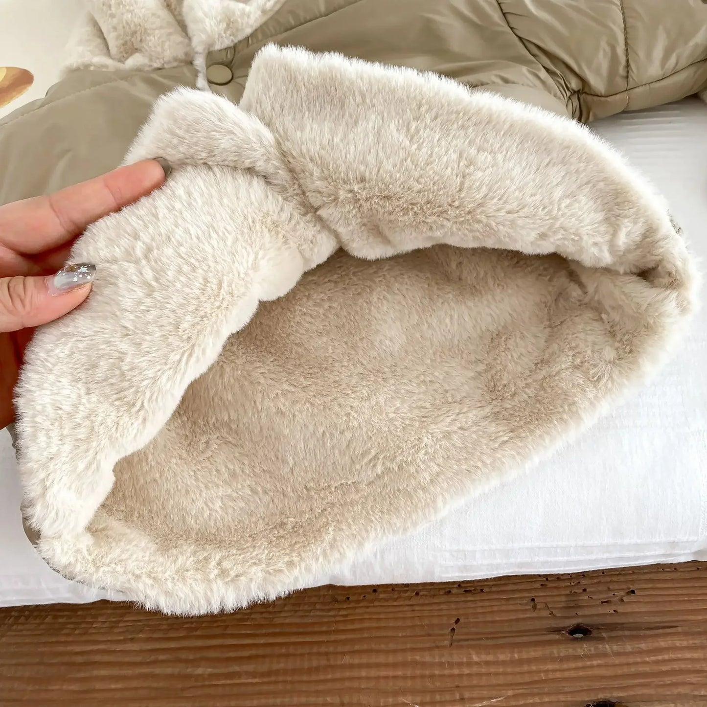 "Manteau d'Hiver avec Doublure en Fourrure pour Bébé et Enfant"