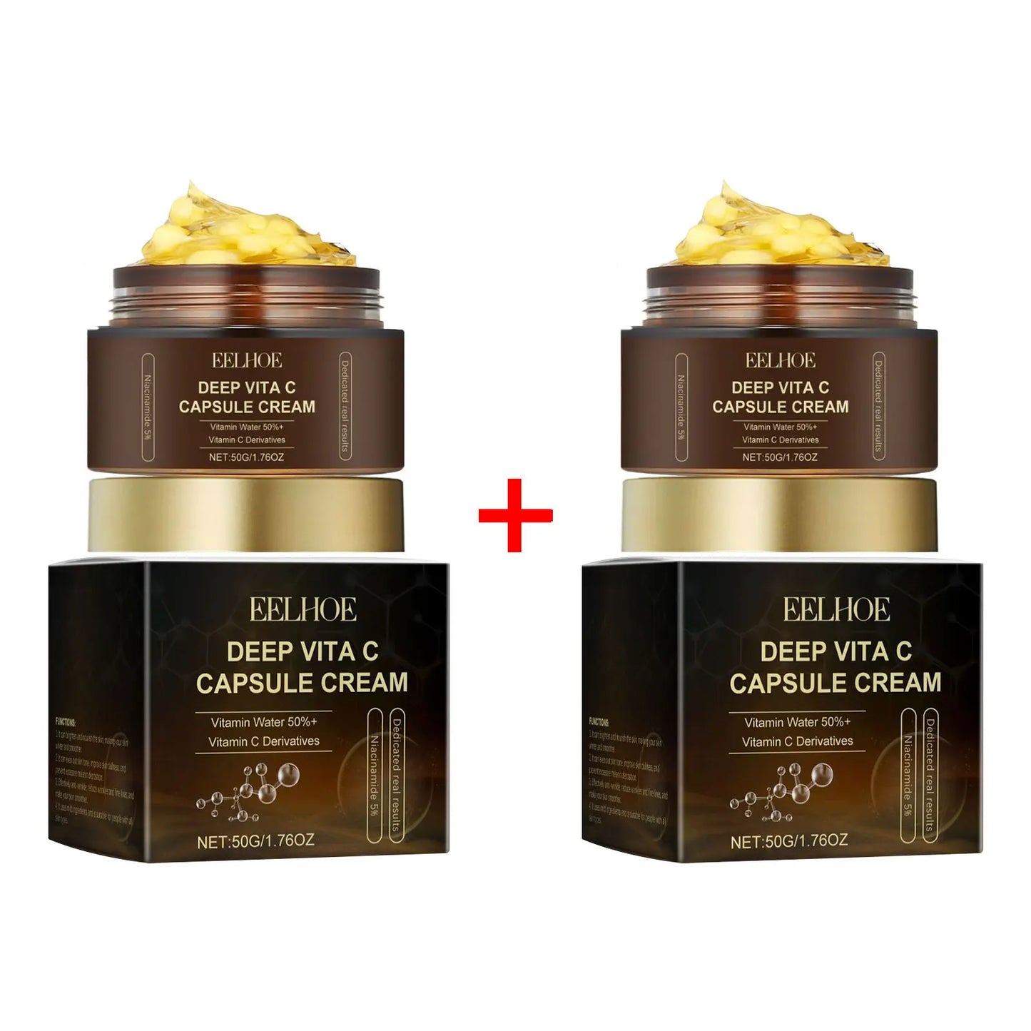 "Crème pour le visage à effet rafraîchissant et hydratante avec Vitamine C "EELHOE""