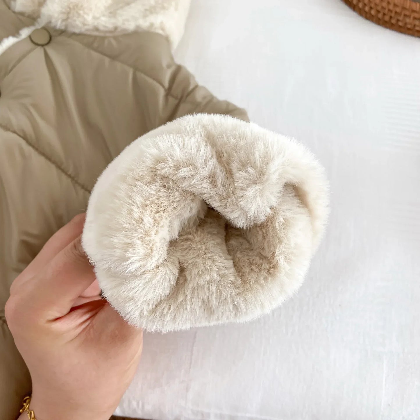 "Manteau d'Hiver avec Doublure en Fourrure pour Bébé et Enfant"