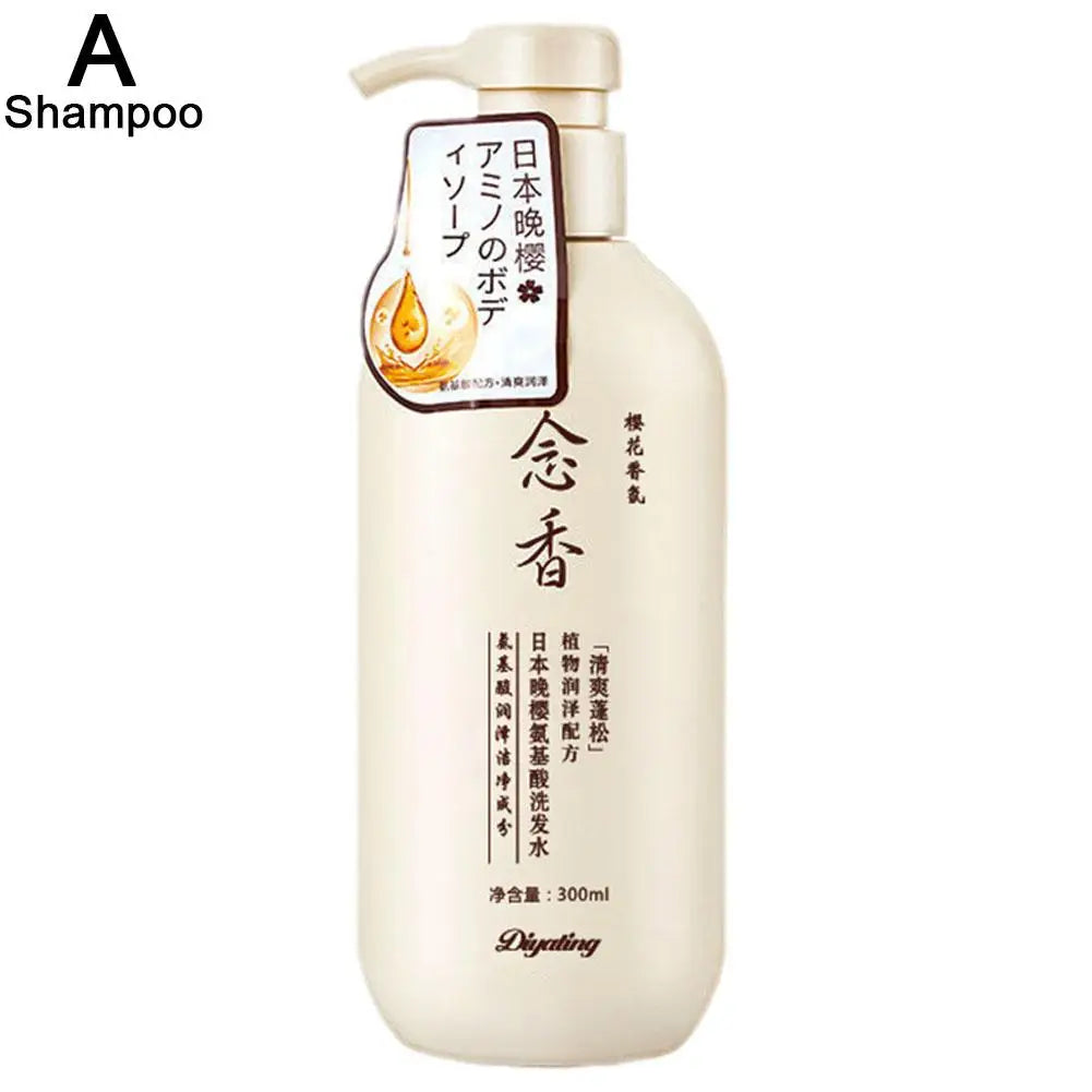 "Routine Soins Complets 300ml "JAPAN SAKURA": Shampoing ,Après-Shampoing et Gel Douche"