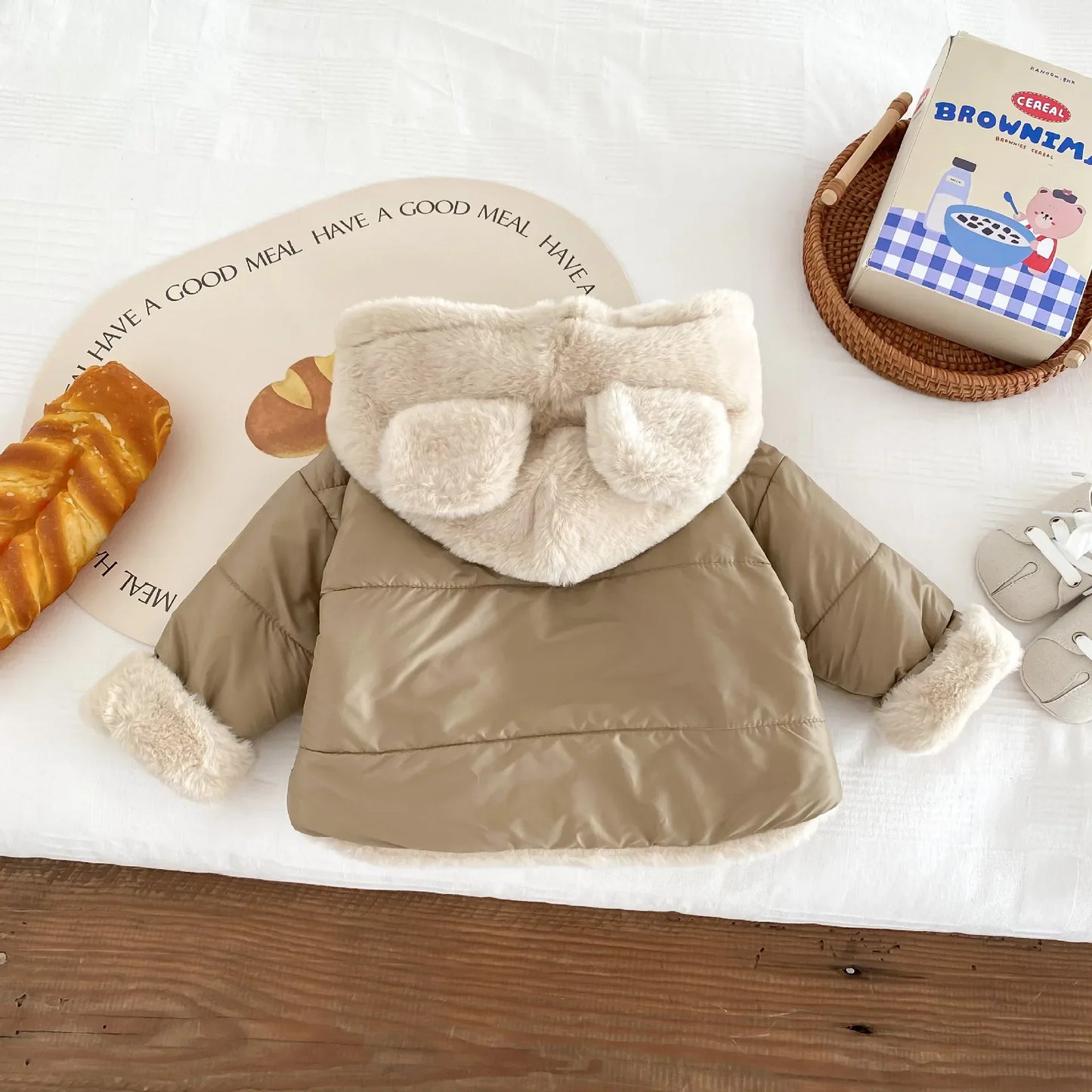 "Manteau d'Hiver  avec Doublure en Fourrure pour Bébé et Enfant"