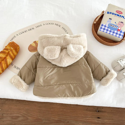 "Manteau d'Hiver  avec Doublure en Fourrure pour Bébé et Enfant"