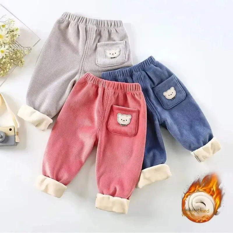 "Pantalon chaud avec ours Imprimé"