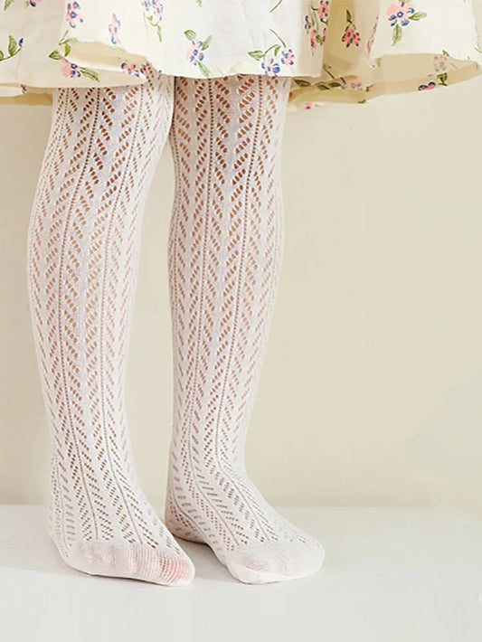 "Collants en maille fine et coton avec motif de poisson"