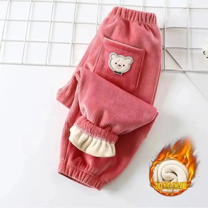 "Pantalon chaud avec ours Imprimé"