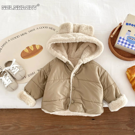 "Manteau d'Hiver  avec Doublure en Fourrure pour Bébé et Enfant"