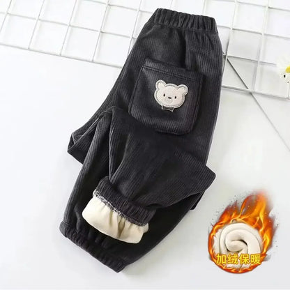"Pantalon chaud avec ours Imprimé"