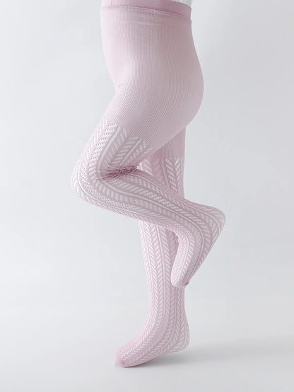 "Collants en maille fine et coton avec motif de poisson"