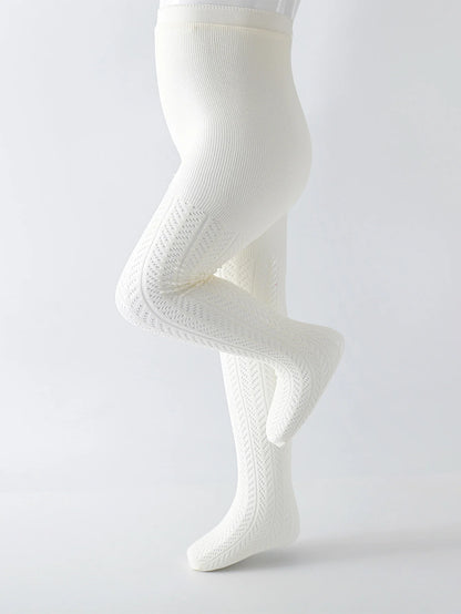 "Collants en maille fine et coton avec motif de poisson"