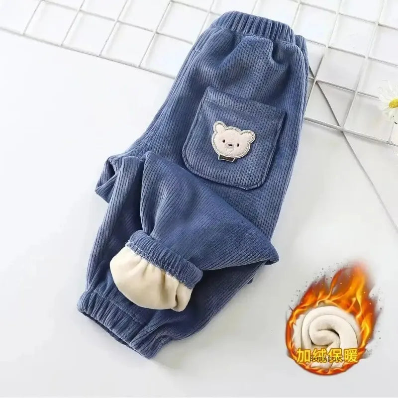 "Pantalon chaud avec ours Imprimé"