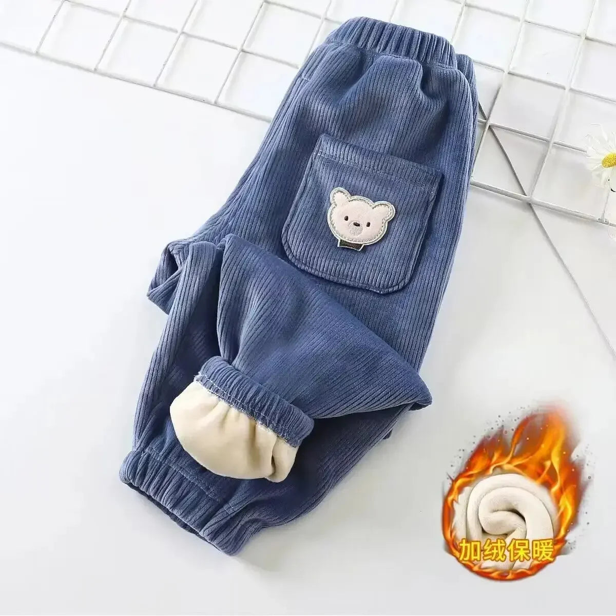 "Pantalon chaud avec ours Imprimé"