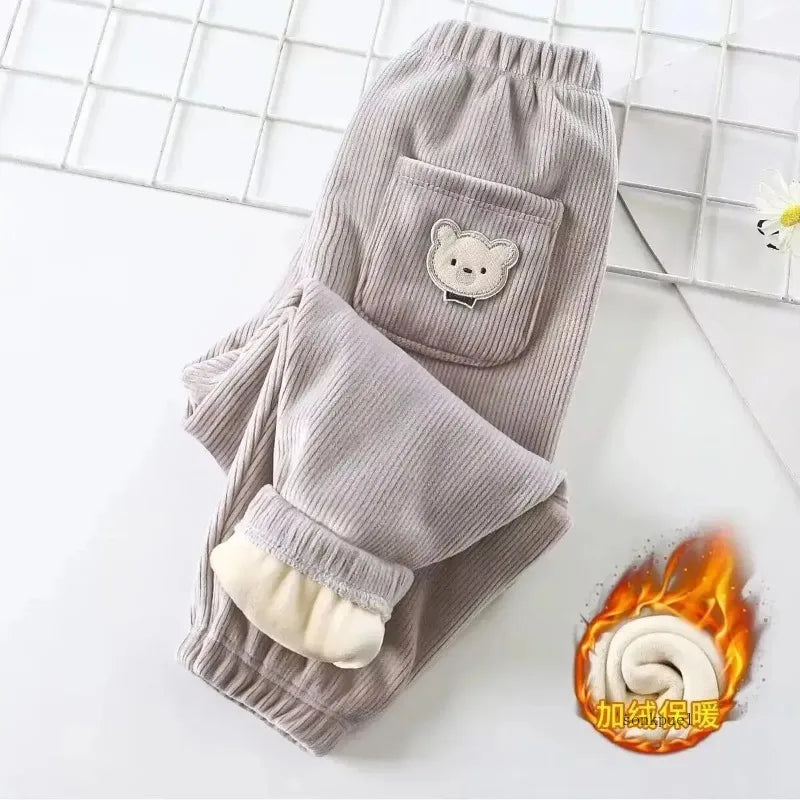 "Pantalon chaud avec ours Imprimé"