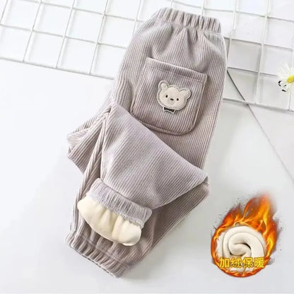 "Pantalon chaud avec ours Imprimé"