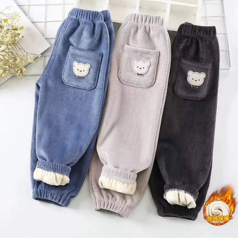 "Pantalon chaud avec ours Imprimé"
