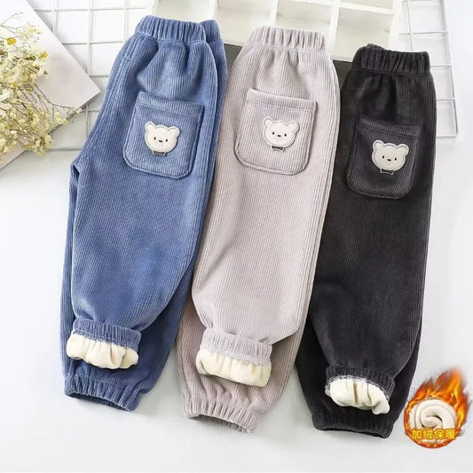"Pantalon chaud avec ours Imprimé"