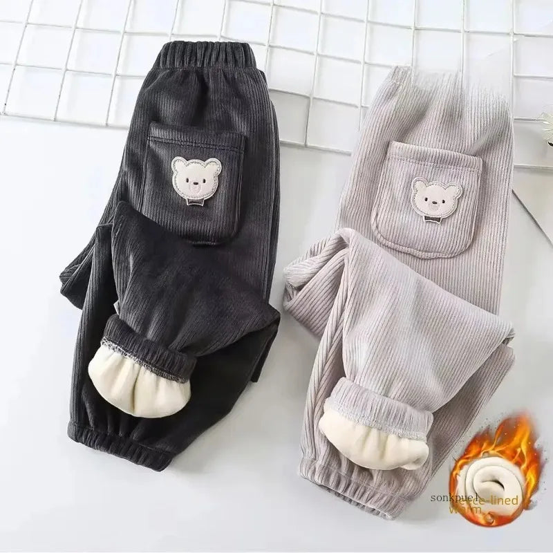 "Pantalon chaud avec ours Imprimé"