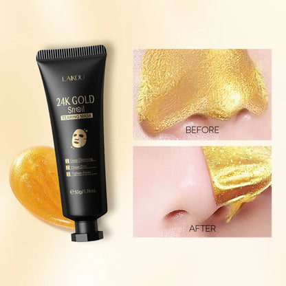 "Masque du Visage Peel Off 24 Carat avec collagène d'escargot "LAIKOU""
